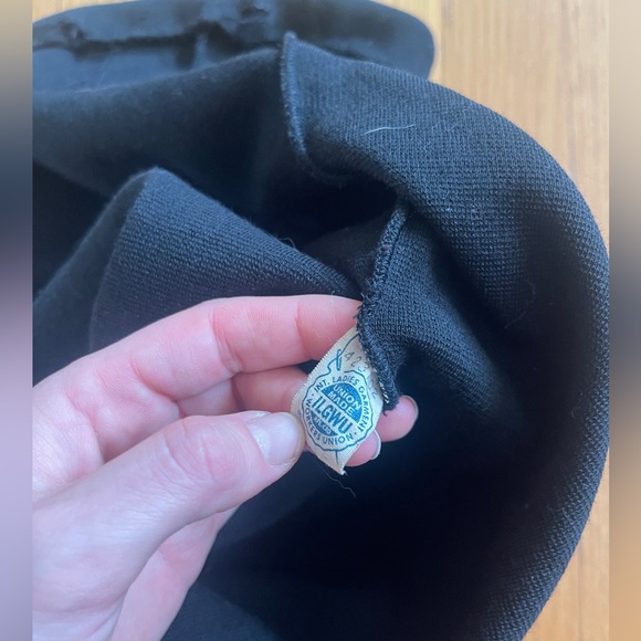 60s Vintage Black Knit Wiggle Dress w 3/4 Length Sleeves and rounded collar - Picture 6 of 10